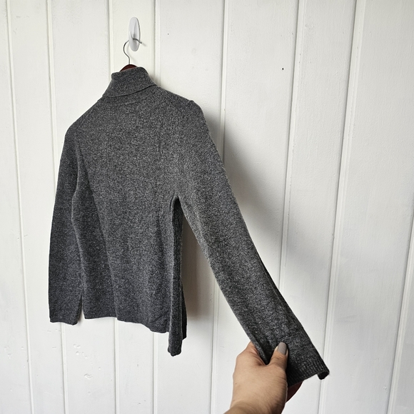 Charter Club 2 Ply 100% Cashmere Gray Turtleneck Medium Sweater - Picture 7 of 8